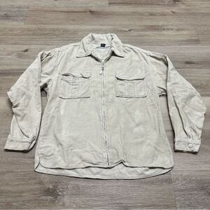 Vintage 90's Bullhead Jacket Full Zip Beige Corduroy Large Skater Jnco Style